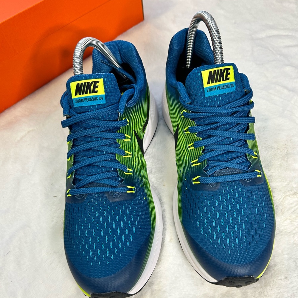 Nike Zoom Pegasus 34 GS Blue Volt Running Shoes Youth 6Y Women’s 7.5 NIB - Picture 4 of 9